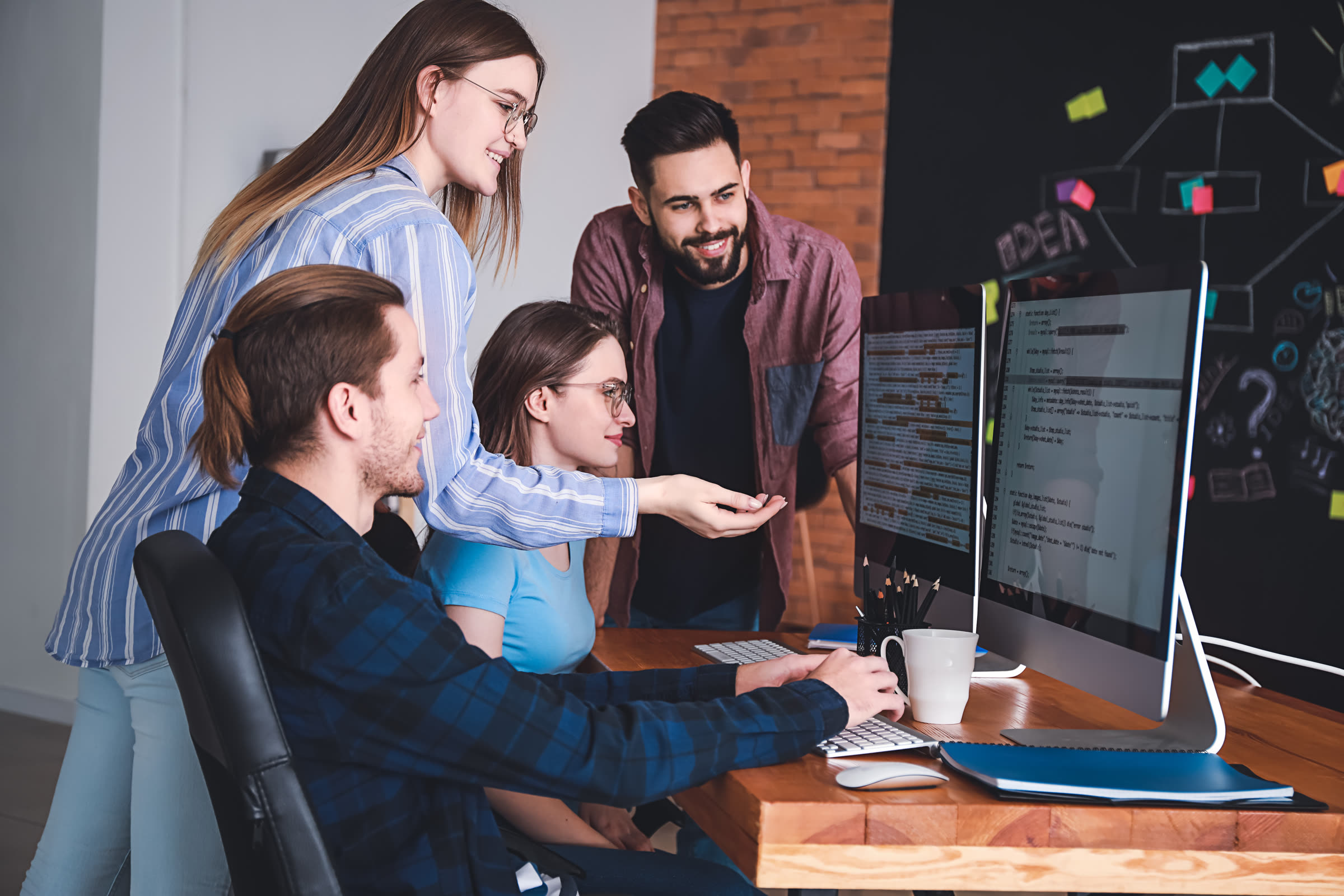 Apptad engineers collaborating on AI and data